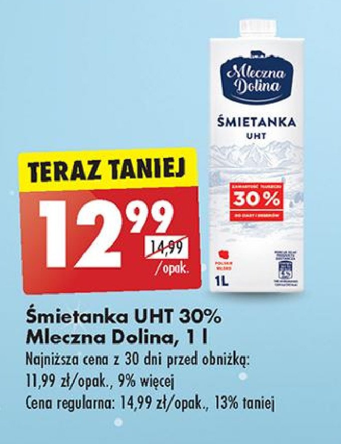 Śmietanka 30% Mleczna dolina promocja