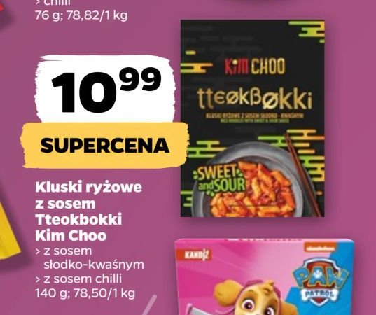 Danie tteokbokki z sosem chili Kim chook promocja