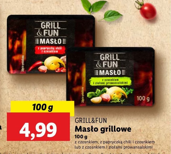 Masło z czosnkiem Grill and fun promocja w Lidl