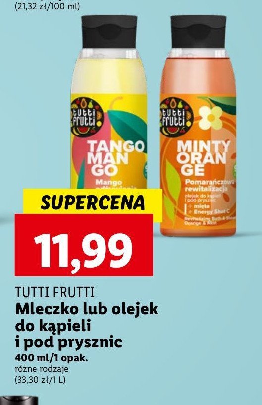 Olejek do kąpieli i pod prysznic pomarańcza i mięta Farmona tutti frutti promocja