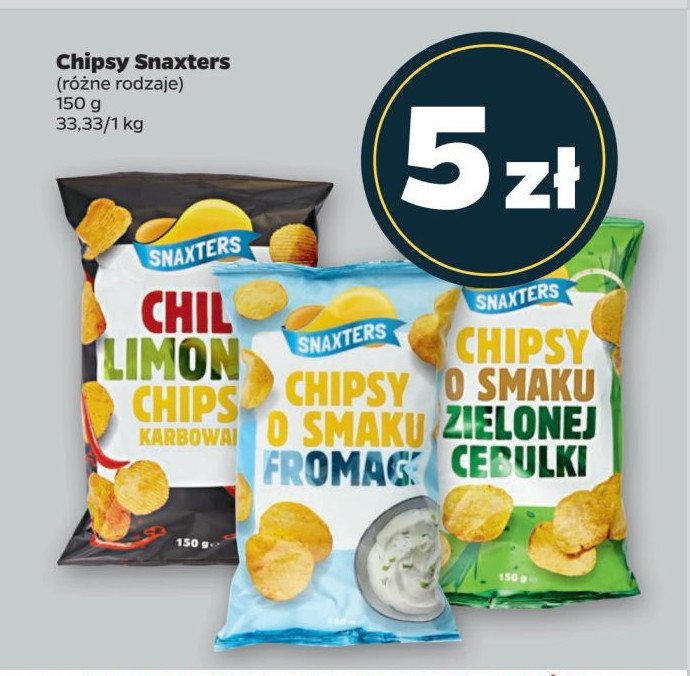 Chipsy zielona cebulka Snaxters promocja