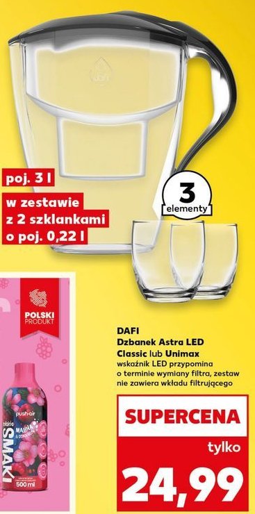 Zestaw dzbanek filtrujący astra classic 3 l szary + szklanki krosno Dafi promocja w Kaufland