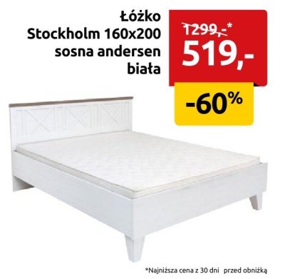 Łóżko Stockholm 160x200 sosna andersen biała promocja w Black Red White