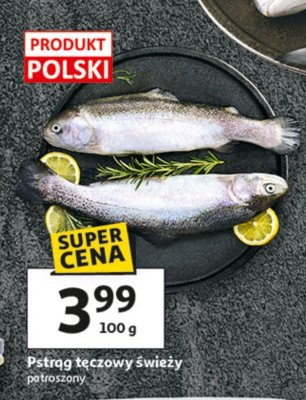 Pstrąg tęczowy świeży patrosiony promocja w Auchan