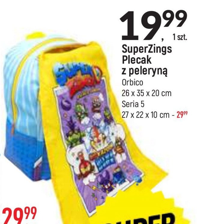 Plecak dla dzieci z peleryną super zings promocja