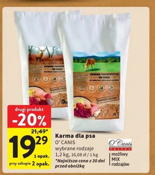 Karma dla psa z jelenia O'canis promocja