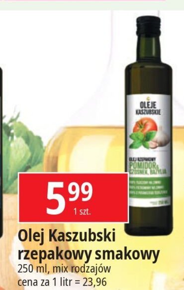 Olej rzepakowy pomidor czosnek bazylia Oleje kaszubskie promocja