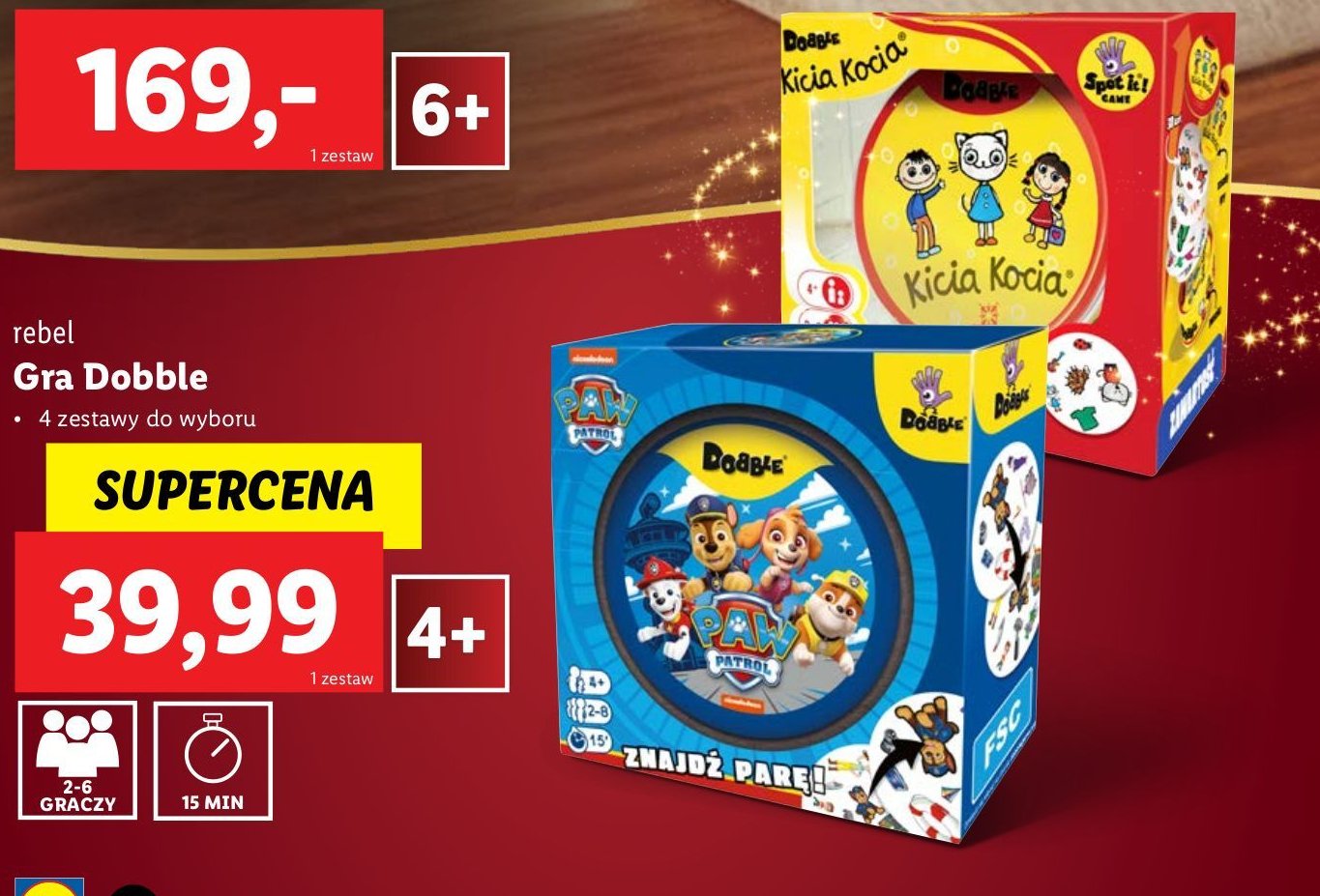 Gra dobble kicia kocia Rebel gry promocja w Lidl