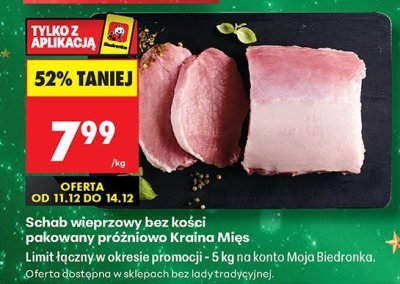 Schab wieprzowy bez kości pakowany próżniowo promocja w Biedronka