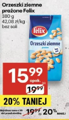 Orzeszki ziemne prażone Felix promocja w Delikatesy Centrum