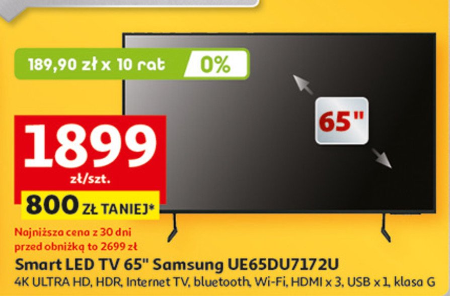Telewizor 65" ue65du7172u Samsung promocja