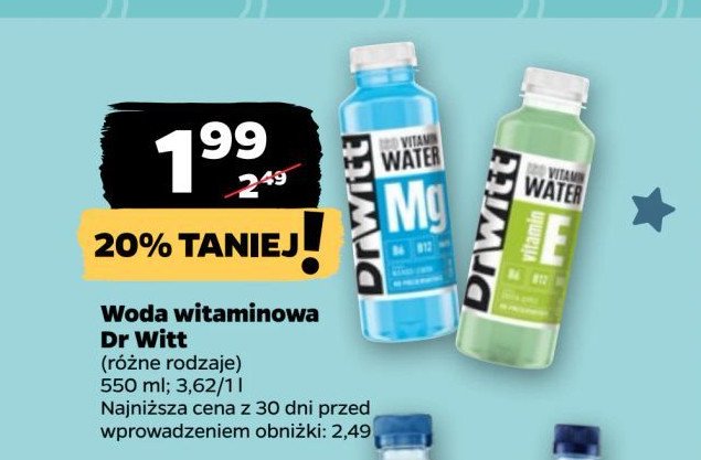 Napój green apple Dr witt vitamin water promocja w Netto