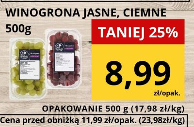 Winogrona jasne, ciemne promocja w Supeco