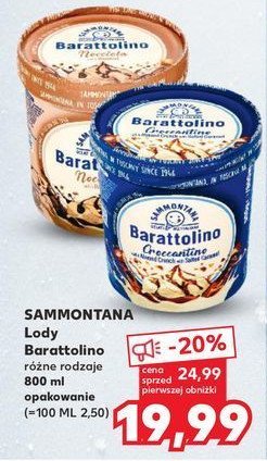 Lody barattolino nocciola SAMMONTANA promocja