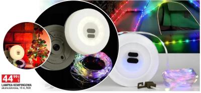 LAMPKA KEMPINGOWA akumulatorowa, 10 m, RGB promocja w Merkury Market