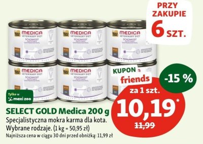 Karma mokra SELECT GOLD Medica 200 g promocja w MAXI ZOO