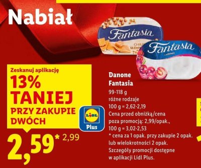 Jogurt Danone Fantasia różne rodzaje promocja w Lidl