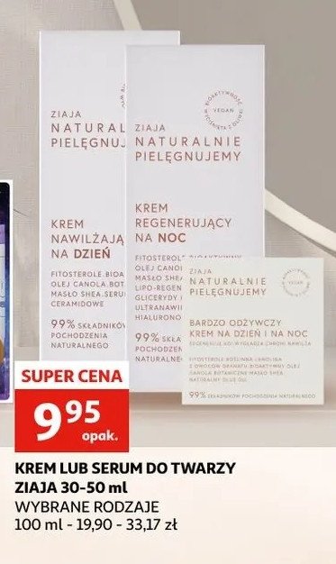 Krem do twarzy nawilżający na dzień ZIAJA NATURALNIE PIELĘGNUJEMY promocja