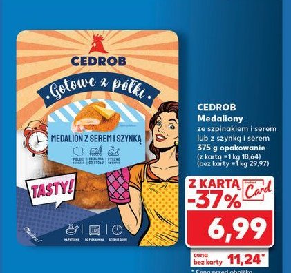 Medalion ze szpinakiem i serem Cedrob promocja