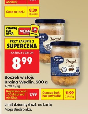 Boczek w słoju Kraina Wędlin, 500 g promocja w Biedronka