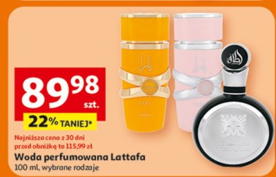 Woda perfumowana Lattafa 100 ml, wybrane rodzaje promocja w Auchan