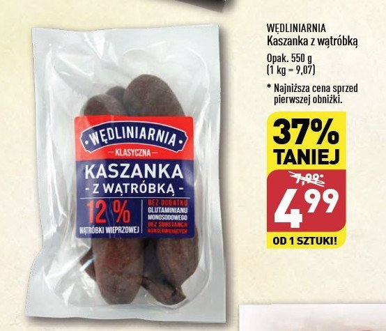 Kaszanka z wątróbką Wędliniarnia classic promocja w Chata Polska