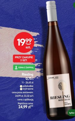 Wino Riesling półsłodkie 0,75l promocja w Żabka