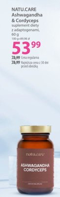 Suplement diety NATU.CARE Ashwagandha & Cordyceps promocja w Hebe