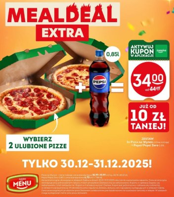 Meal Deal Extra - 2 pizze na wynos + Pepsi/Pepsi Zero 0.85l promocja w Żabka