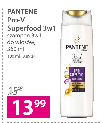 Szampon 3in1 hair superfood Pantene pro-v promocja