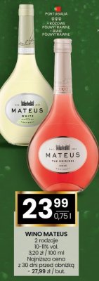 Wino Mateus 2 rodzaje 10-11% vol. 0,75l promocja w Twój Market