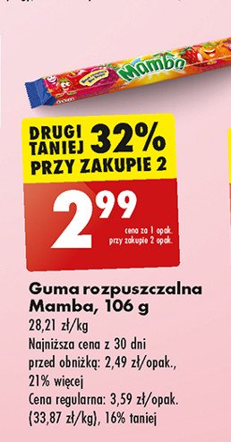 Guma rozpuszczalna wieloowocowa Mamba promocja