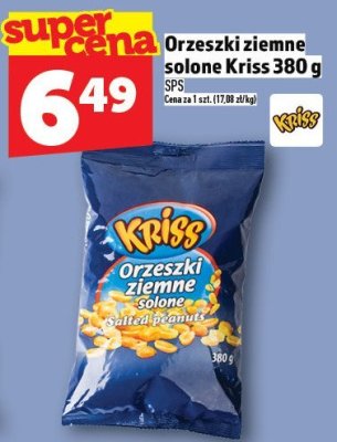 Orzeszki ziemne solone Kriss 380 g promocja w TOPAZ