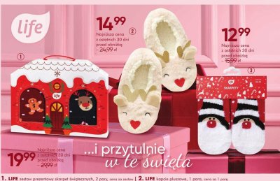 Zestaw prezentowy LIFE skarpet świątecznych 2 pary promocja w Super-Pharm