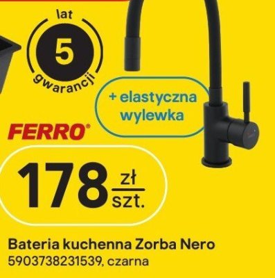 Bateria kuchenna Zorba Nero FERRO promocja w Castorama