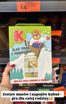 Multipak Kubuś Kartami Mix, zestaw musów i napojów + gra dla całej rodziny promocja w Biedronka