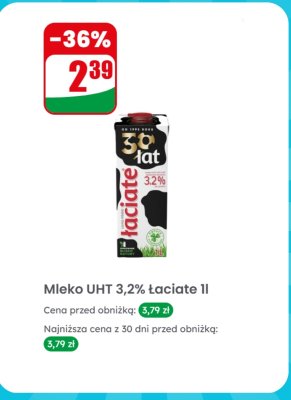 Mleko UHT 3,2% Łaciate promocja w Dino