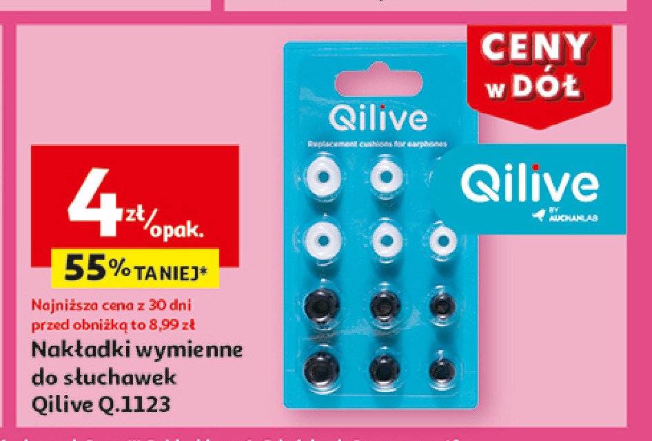 Nakładki wymienne do słuchawek q.1123 Qilive promocja w Auchan