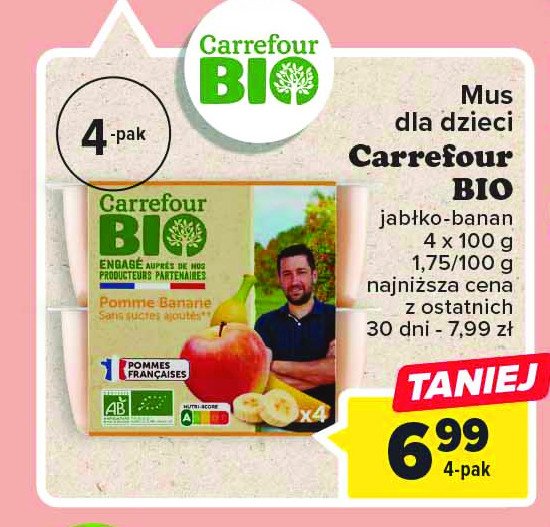 Mus jabłkowo-bananowy Carrefour bio promocja w SPAR