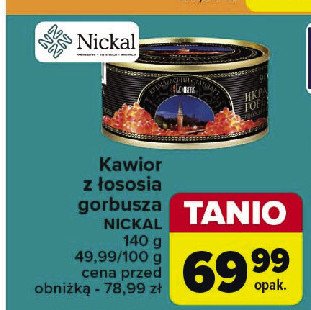 Kawior z łososia gorbusza Nickal promocja