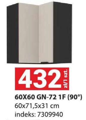 Szafka kuchenna 60X60 GN-72 1F (90°) promocja w Merkury Market