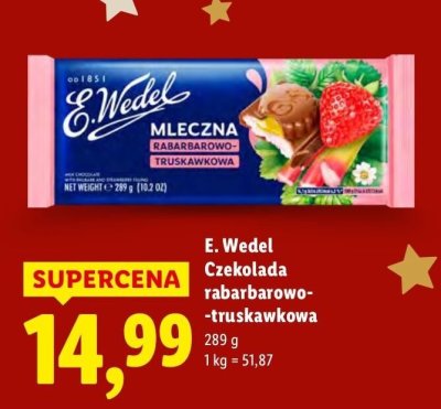 Czekolada E.Wedel mleczna rabarbarowo-truskawkowa promocja w Lidl
