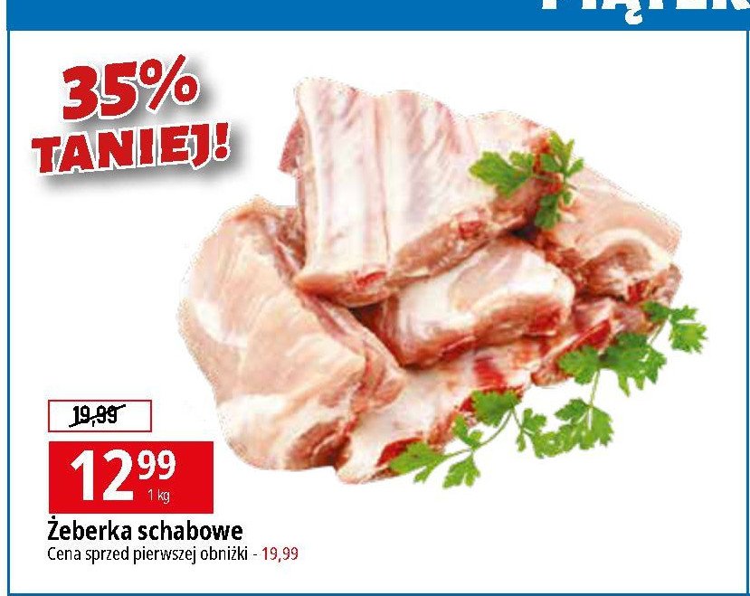 Żeberka schabowe płaty promocja