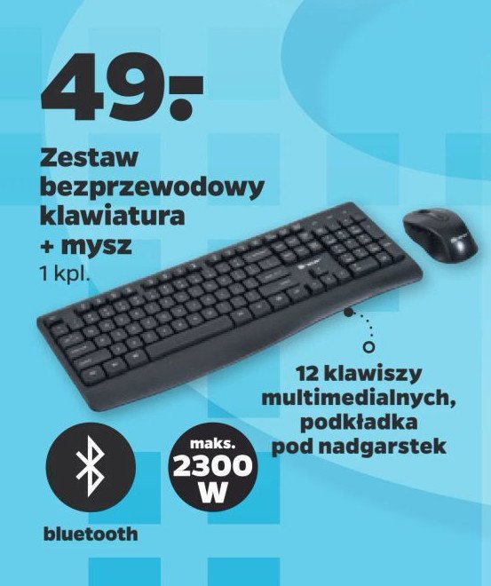 Zestaw bezprzewodowy klawiatura + mysz promocja w Netto