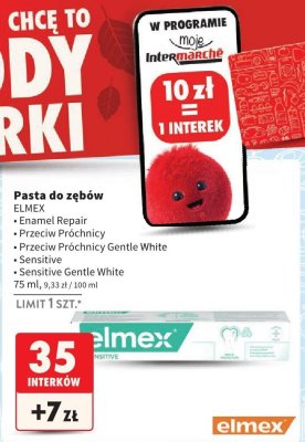 Pasta do zębów ELMEX Sensitive Gentle White 75 ml promocja w Intermarche