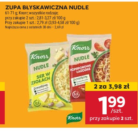 Pomidorowe łagodne Knorr nudle promocja