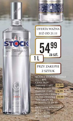 Wódka Stock Prestige 1 L | 40% promocja w Dino