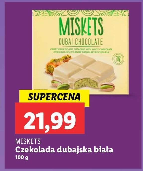 Czekolada pistacjowa dubai Miskets promocja