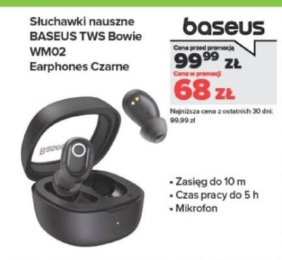 Słuchawki nauszne TWS Bowie WM02 Earphones Czarne promocja w NEONET