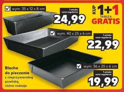 Blacha do pieczenia czarna non-stick 36 x 26.5 x 6 cm promocja